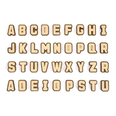 Litere cu aspect de scoarta de copac, 36 piese, Guidecraft, copii varsta 3-10 ani [1]