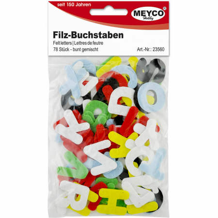 Art & Craft si Artizanat - Litere din fetru, 78 buc, 25 mm