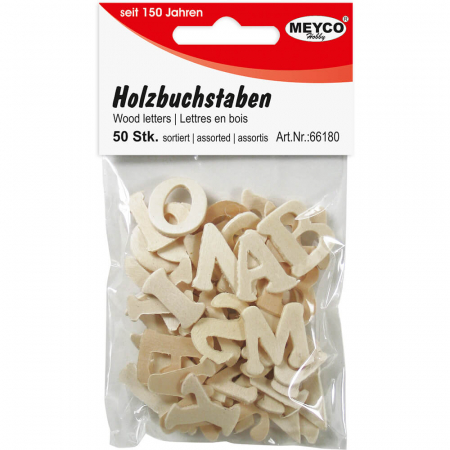 Art & Craft si Artizanat - Litere din lemn, 50 buc, 20 mm