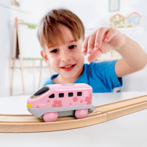Locomotiva roz de jucarie cu baterii pentru copii, copii varsta 3 ani+,6 ani+ [1]
