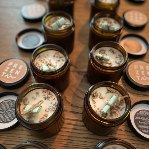 Lumanare naturala din tei, 120 gr, hand made, premium [4]