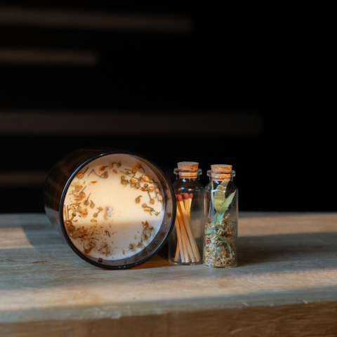 Lumanare naturala din tei, 180 gr, hand made, premium [5]