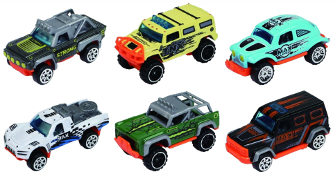 Macheta die cast, set 3 masinute, scara 1/64, 7.5cm,  diverse modele si culori- rosu, albastru, bleu, rosu deschis, maro, gri petrol [1]