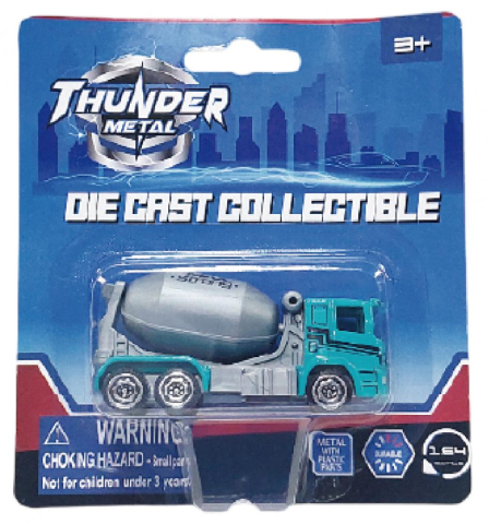 Macheta die cast, utilaj, scara 1/64, 7.5cm, diverse modele- albastru si galben [2]