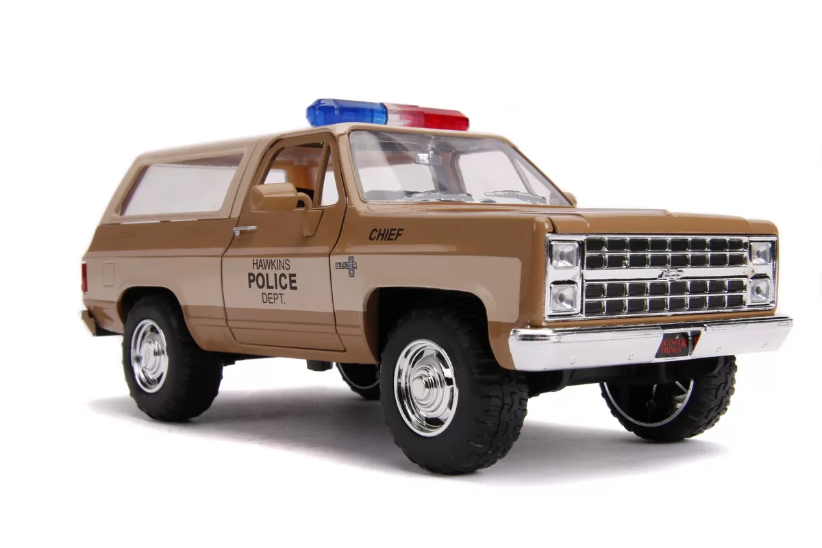 Macheta metalica 1980 chevy police k5 scara 1 la 24 [4]