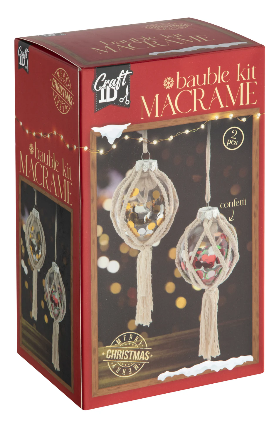 Cadouri Jucării Copii Grădiniță - Macrame decor GLOB 8cm Craciun  Grafix