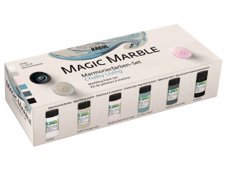 Rechizite Școlare - Magic Marble Marbling Chalky Living Kreul, set 6 buc x 20 ml