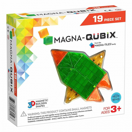 Jucării și Jocuri pentru copii - Joc de constructie magnetic ⭐ Magna-Tiles Qubix 19 piese