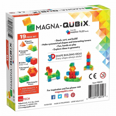 Joc de constructie magnetic ⭐ Magna-Tiles Qubix 19 piese [1]