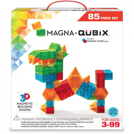 Seturi de construcție - Joc de constructie magnetic ⭐ Magna-Tiles Qubix 85 piese