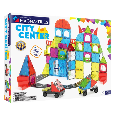 Jucării și Jocuri pentru copii - MAGNA-TILES City Center, 110 piese, copii varsta 3-9 ani
