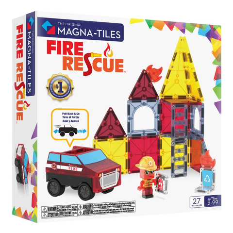 Jucării și Jocuri pentru copii - MAGNA-TILES Fire Rescue, 27 piese, copii varsta 3-9 ani