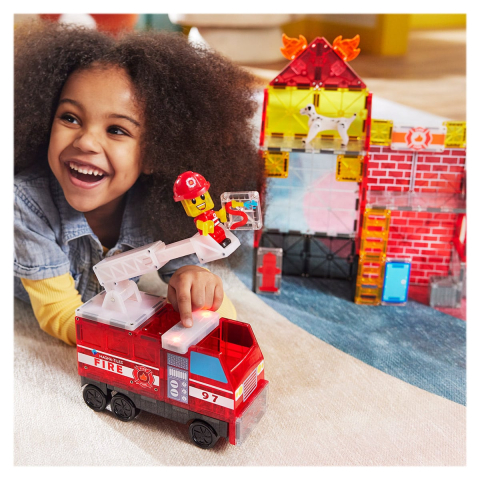 MAGNA-TILES Fire Station, 50 piese, copii varsta 3-9 ani [3]