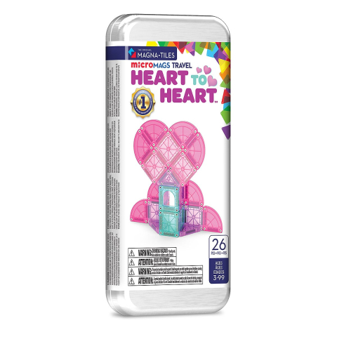 Jucării și Jocuri pentru copii - MAGNA-TILES Heart to Heart, Travel set, varsta 3-9 ani