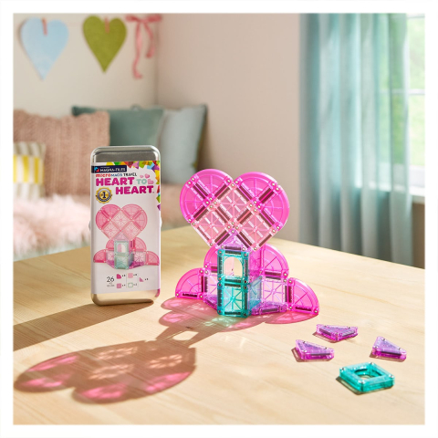 MAGNA-TILES Heart to Heart, Travel set, varsta 3-9 ani [5]