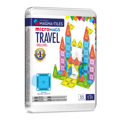 Jucării și Jocuri pentru copii - MAGNA-TILES microMAGS Travel Deluxe, 55 piese, copii varsta 3-9 ani