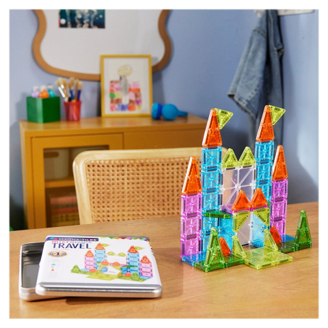 MAGNA-TILES microMAGS Travel Deluxe, 55 piese, copii varsta 3-9 ani [4]