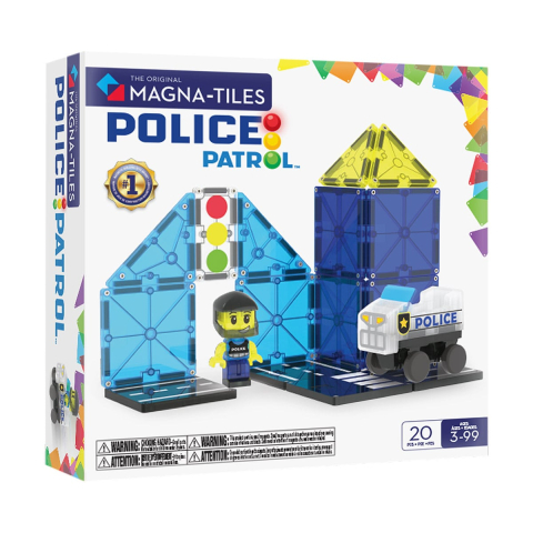 Jucării și Jocuri pentru copii - MAGNA-TILES Police Patrol, 20 piese, copii varsta 3-9 ani