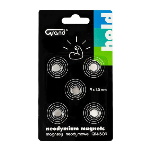 Birotică și Papetărie - Magneti neodim disc Grand GR-N509, 9x1.5mm, set 5 buc