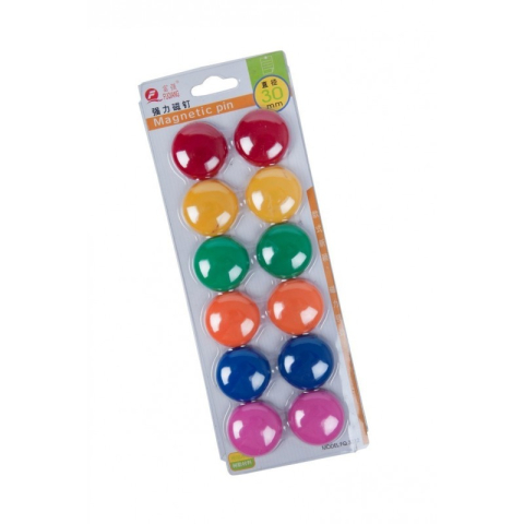 Birotică și Papetărie - Magneti pentru tabla CNX 3012A, diametru 30mm, diverse culori, set 12 buc