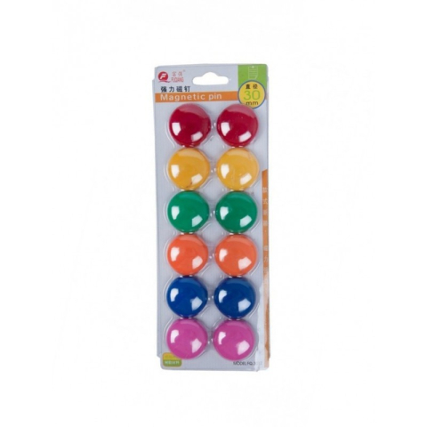 Magneti pentru tabla CNX 3012A, diametru 30mm, diverse culori, set 12 buc [1]