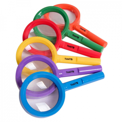 Jucării STEM, Știință şi Experimente - Magnifiers, set 6 lupe colorate, TickiT, 3-10 ani