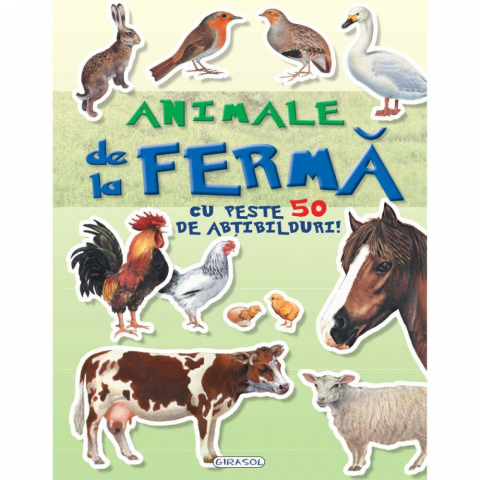 Cărți Educative, Activități - Mai cauta si lipeste - Animale de la ferma cu peste 50 de abt.