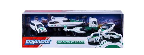 Jucării și Jocuri pentru copii - Majorette set 4 masinute de politie dubai metalice mercedes amg 7.5cm