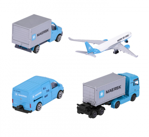 Majorette set 4 vehicule metalice de transport maersk  [4]