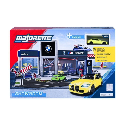 Jucării și Jocuri pentru copii - Majorette set showroom auto bmw cu masinuta inclusa bmw m3 varsta 3 ani -10 ani