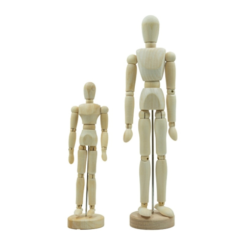Manechin articulat reglabil forma barbat, CNX, 30cm, lemn natur [1]