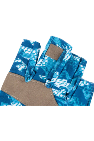 Manusi Favorite Solar Fishing Gloves 5 Cut White and Blue S-M [1]