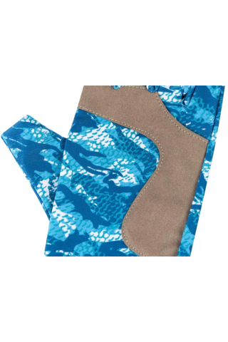 Manusi Favorite Solar Fishing Gloves 5 Cut White and Blue S-M [2]