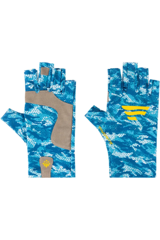 Accesorii pescuit - Manusi Favorite Solar Fishing Gloves 5 Cut White and Blue S-M