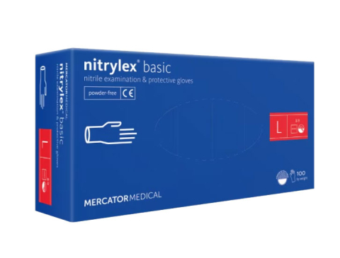 Articole pentru birou - Manusi nitril fara pudra albastre 100/set l