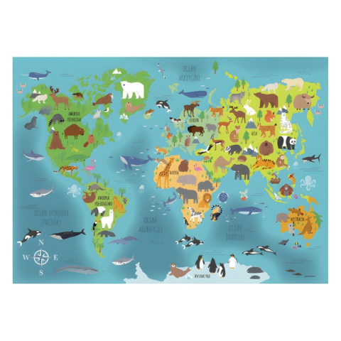 Globuri Pamantesti si Harti de Perete pentru Copii - Mapa birou Starpak Harta animalelor, A3, cu 2 fete, 492707