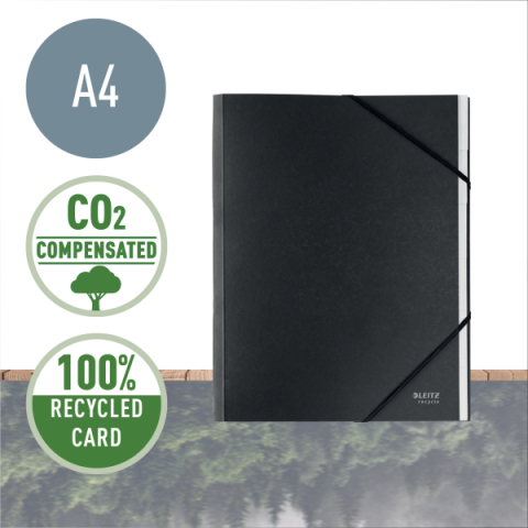 Mapa carton cu elastic neagra 6 separatoare recycle leitz [2]