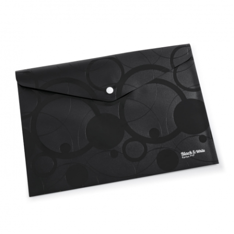 Organizare, arhivare, prezentare - Mapa cu capsa A4 Black&amp;White -Neagra