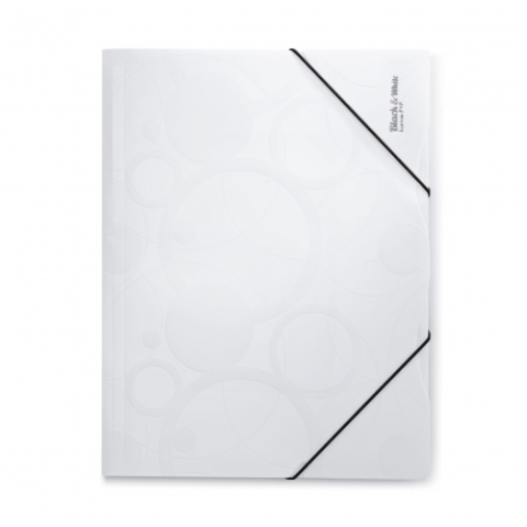Organizare, arhivare, prezentare - Mapa din plastic cu elastic A4 PP Black&amp;White -Alba