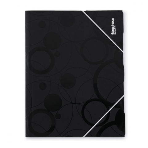 Organizare, arhivare, prezentare - Mapa din plastic cu elastic A4 PP Black&amp;White -Neagra
