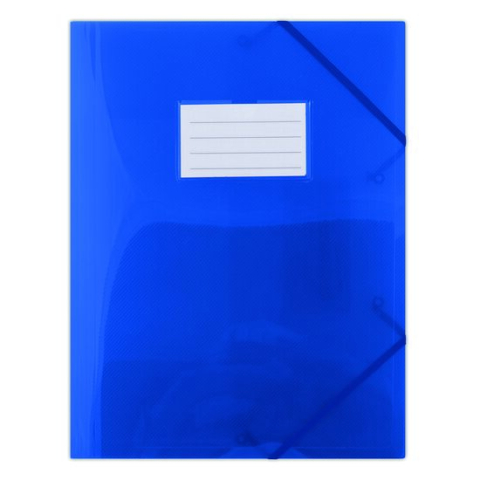 Organizare, arhivare, prezentare - Mapa din plastic DONAU cu eticheta si elastic pe colturi A4 480 microni albastru 25/set 150/bax