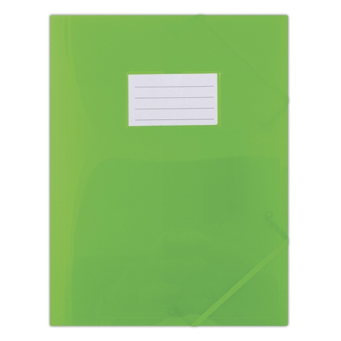 Organizare, arhivare, prezentare - Mapa din plastic DONAU cu eticheta si elastic pe colturi A4 480 microni verde 25/set 150/bax