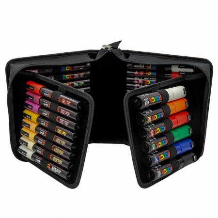 Penare fete, baieti, echipate si neechipate - Set Carioci Posca 36 Markere in Mapa Echipata - Micostore.ro