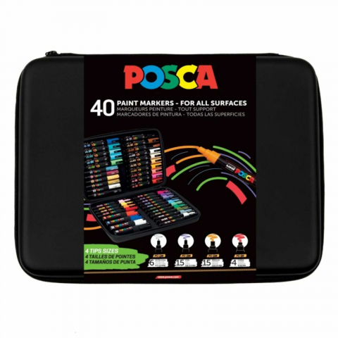 Set Carioci Posca 40 Markere in Mapa Echipata - Micostore.ro [4]