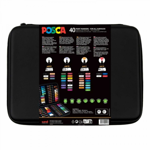 Set Carioci Posca 40 Markere in Mapa Echipata - Micostore.ro [5]
