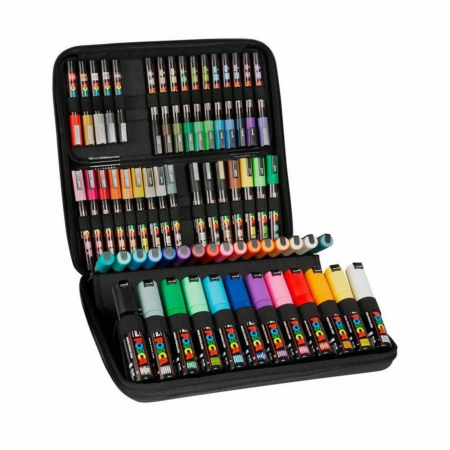 Culori acrilice - Set Carioci Posca 60 Markere in Mapa Echipata - Micostore.ro