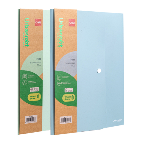 Mapa material eco din fibre de grau cu 7 separatoare si buton culori asortate deli [1]