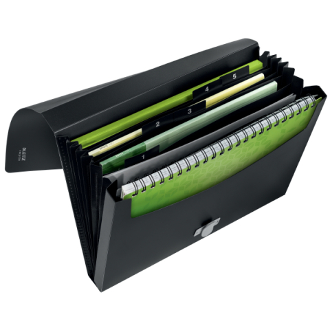 Mapa plastic 5 compartimente negru recycle leitz [2]