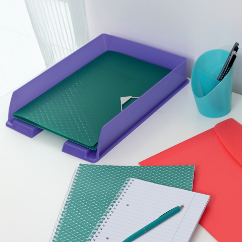 Mapa plastic cu elastic albastra 150 coli reciclabila colour'breeze esselte [3]