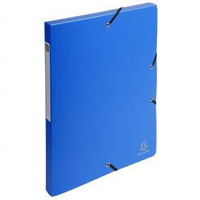 Birotică și Papetărie - Mapa plastic cu elastic si burduf 2.5cm albastru exacompta